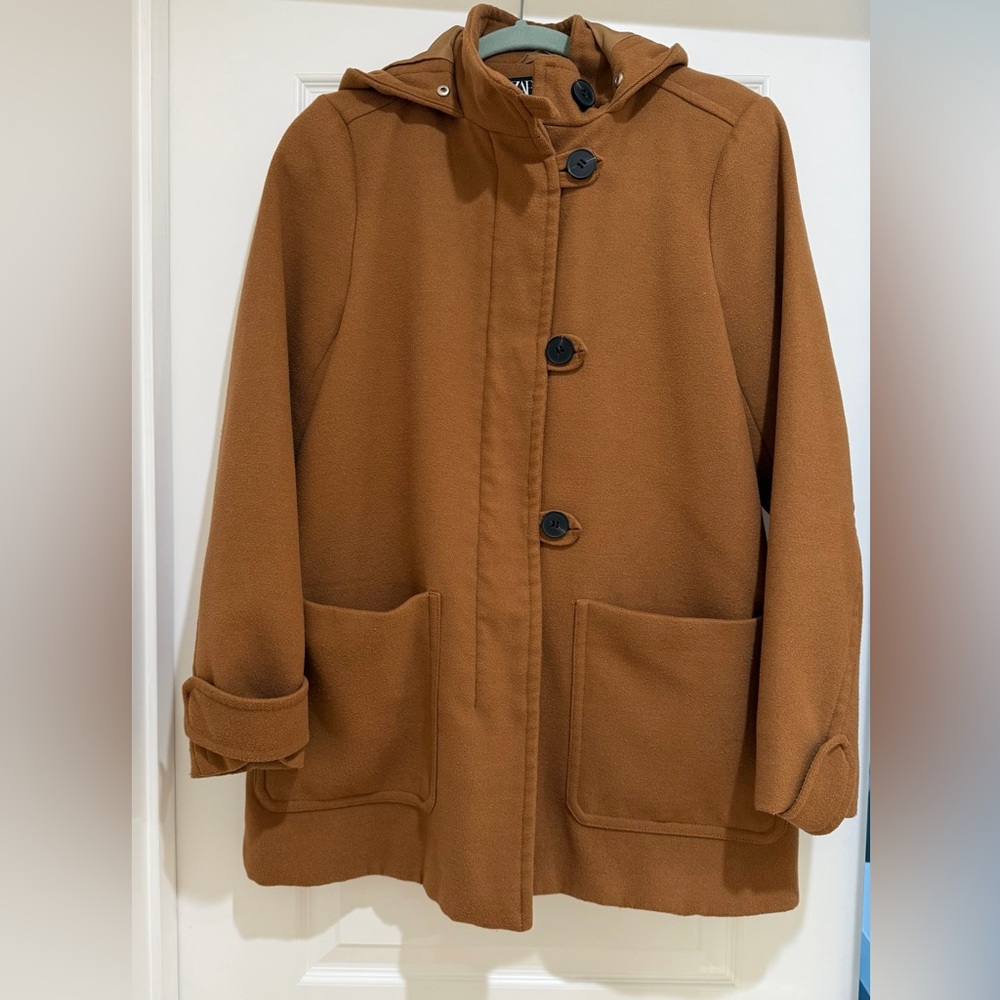 Zara Brown Hooded Coat